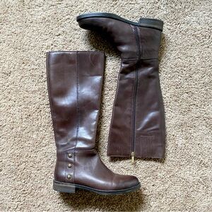 Franco Sarto Genuine Leather Brown Knee High Boots Size 7.5